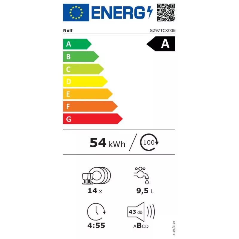 Neff S297TCX00E vaatwasser volledig geïntegreerd 14 couverts