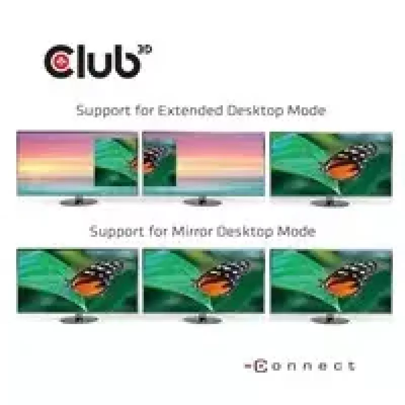 CLUB3D universele USB Gen1 Type-C triple display dynamic PD charging dock met 65 watt voeding (VGA, HDMI, DP, ETHERNET)