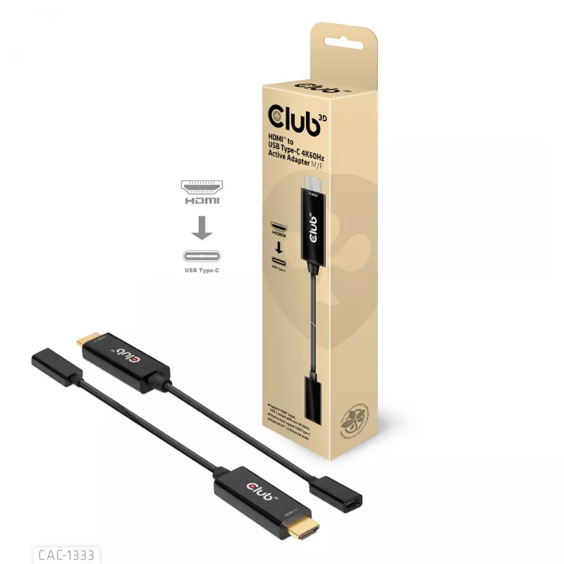 CLUB3D HDMI naar USB Type-C actieve adapter 4K60Hz M/F
