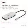 CLUB3D USB Gen2 Type-C PD-laadhub naar 2x Type-C 10G-poorten en 2x USB Type-A 10G-poorten