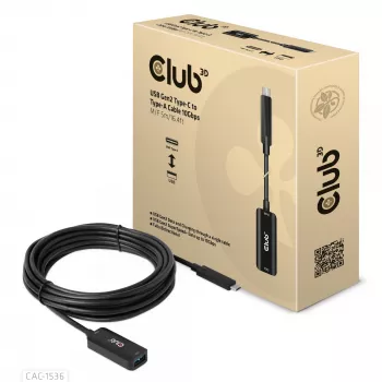 CLUB3D USB Gen2 Type-C-naar-Type-A-kabel 10Gbps M/F 5m/16.4ft