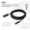 Club 3D CAC-1536 USB 3.2 Gen2 Type-C naar Type-A verlengkabel, 10 Gbps, male/female, 5 m, zwart