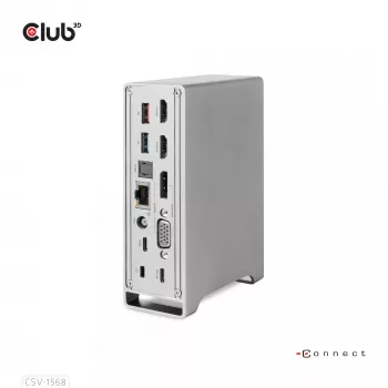 Dockingstation CLUB3D CSV-1568 metalen behuizing USB Gen2 Type-C USB Gen2 Type-A HDMI DP VGA RJ45 120W