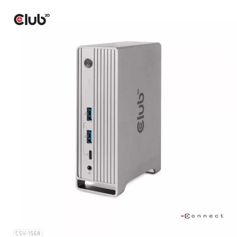 Dockingstation CLUB3D CSV-1568 metalen behuizing USB Gen2 Type-C USB Gen2 Type-A HDMI DP VGA RJ45 120W