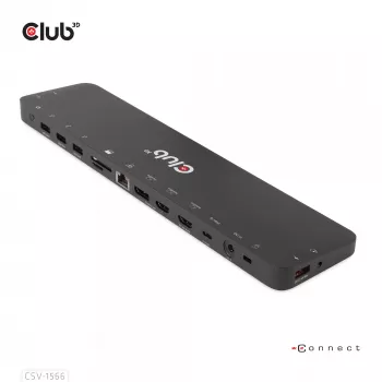 CLUB3D USB Gen1 Type-C triple display DP Alt Mode Displaylink dynamic PD charging dock met 120-watt voeding