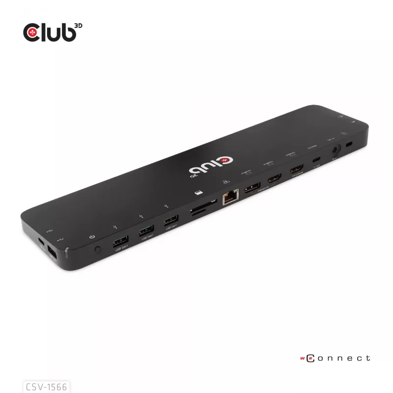 CLUB3D USB Gen1 Type-C triple display DP Alt Mode Displaylink dynamic PD charging dock met 120-watt voeding