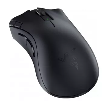 Gaming-muis Razer DeathAdder V2 X HyperSpeed — rechtshandig, draadloos 2,4 GHz/Bluetooth, 14.000 DPI, 7 knoppen, AA-batterij, 103 g, zwart