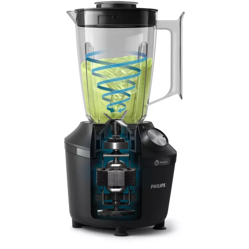 Philips 3000 serie HR2191/01 mixer 2 L standmixer 600 W zwart, transparant
