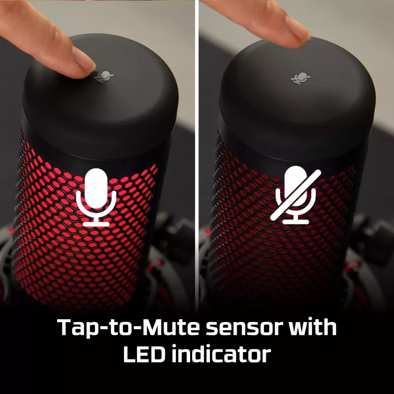 HyperX QuadCast - USB-microfoon (zwart-rood) - rode verlichting