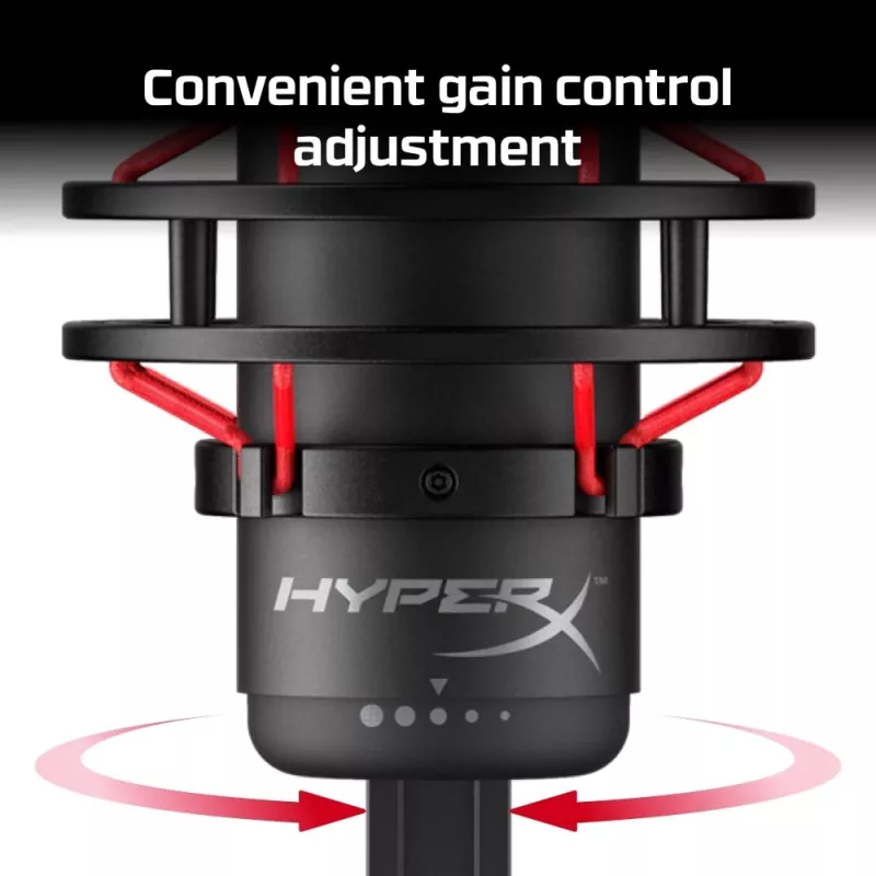 HyperX QuadCast - USB-microfoon (zwart-rood) - rode verlichting