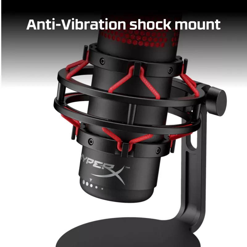 HyperX QuadCast - USB-microfoon (zwart-rood) - rode verlichting