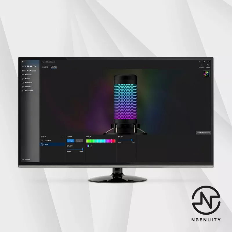 HyperX QuadCast S - USB-microfoon (zwart-grijs) - RGB-verlichting