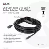 Club 3D CAC-1538 USB-C naar USB-A actieve kabel, USB 3.2 Gen1 5 Gbps, male/female, 10 m, zwart