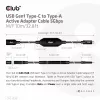 Club 3D CAC-1538 USB-C naar USB-A actieve kabel, USB 3.2 Gen1 5 Gbps, male/female, 10 m, zwart