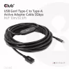 Club 3D CAC-1538 USB-C naar USB-A actieve kabel, USB 3.2 Gen1 5 Gbps, male/female, 10 m, zwart