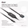 Club 3D CAC-1538 USB-C naar USB-A actieve kabel, USB 3.2 Gen1 5 Gbps, male/female, 10 m, zwart