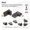 USB Type-C Gen2 haakse adapterset, 2 stuks CLUB3D CAC-1528 — USB-C naar USB-C, ondersteunt 4K@120Hz