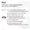 USB Type-C Gen2 haakse adapterset, 2 stuks CLUB3D CAC-1528 — USB-C naar USB-C, ondersteunt 4K@120Hz