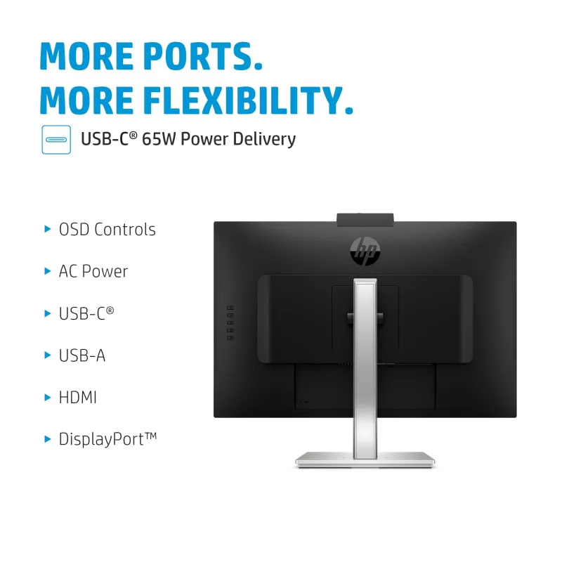 HP E-Series E27m G4 QHD USB-C conferentiemonitor, 68,6 cm (27 inch), 2560 x 1440 pixel, Quad HD, LCD, 5 ms, zwart