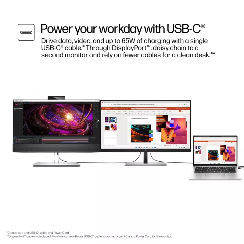 HP E24m G4 FHD USB-C conferentiemonitor, 60,5 cm (23,8 inch), 1920 x 1080 pixel, Full HD, LCD, 5 ms, zwart