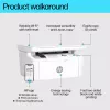 Multifunctionele laserprinter HP LaserJet MFP M140w — mono, 20 ppm, 600×600 DPI, A4, Wi‑Fi, Ethernet, wit