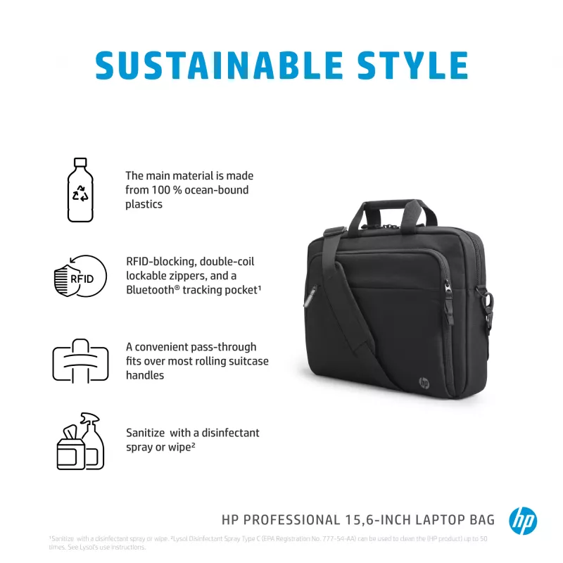 Laptoptas HP Professional 15,6 inch aktetas effen