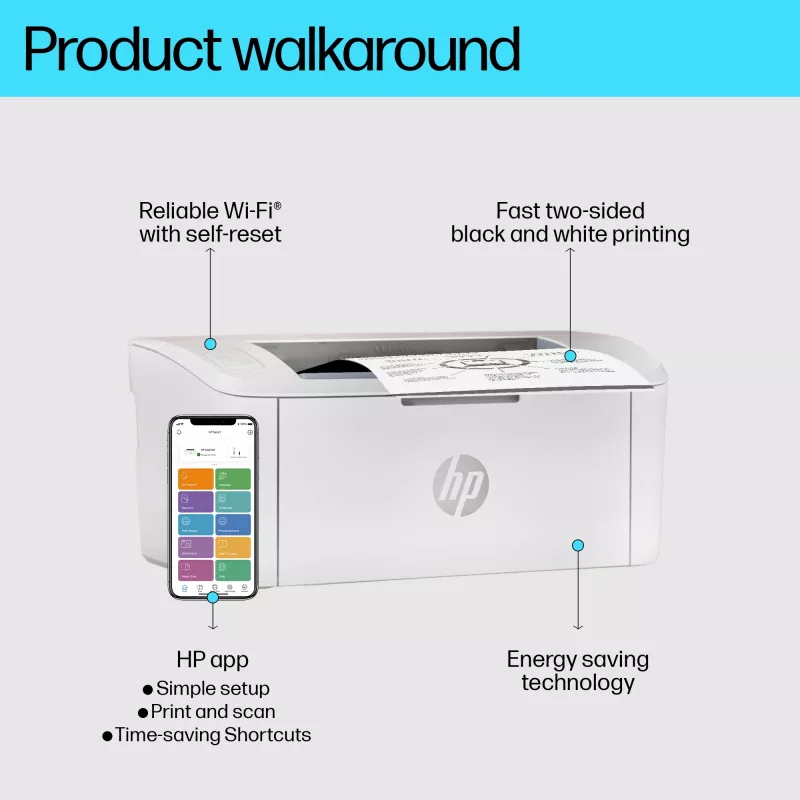 HP LaserJet M110w printer, laser, 600 x 600 DPI, A4, 20 ppm, netwerkgeschikt, wit