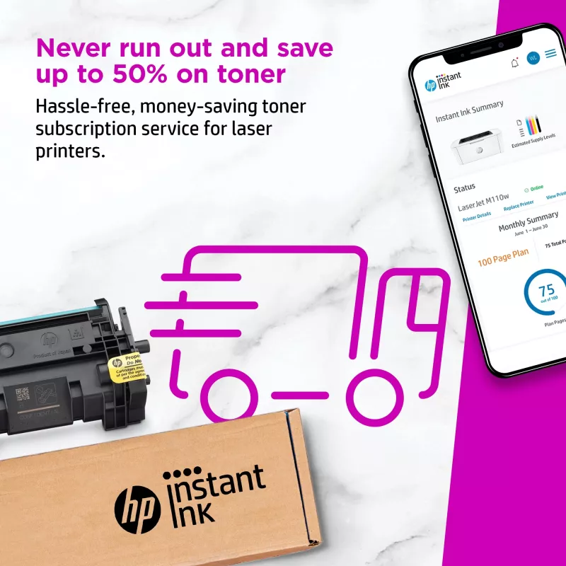 HP LaserJet M110w printer, laser, 600 x 600 DPI, A4, 20 ppm, netwerkgeschikt, wit