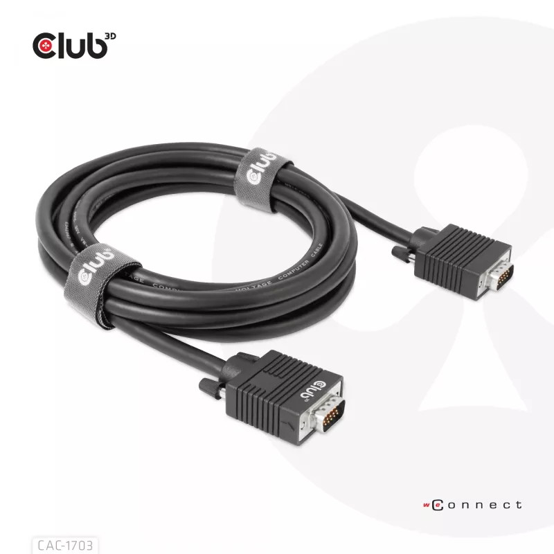 VGA-kabel, bidirectioneel, M/M, 3 m, 28AWG, CLUB3D CAC-1703