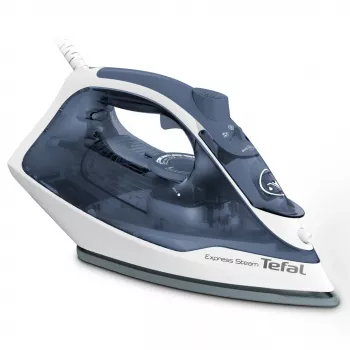Tefal Express Steam FV2837 droog- en stoomstrijkijzer met Cerilium-strijkzool 2400 W blauw, grijs, wit