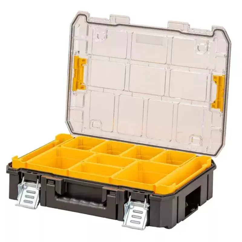 DeWALT DWST82968-1 TSTAK organizer, waterdicht en stofbestendig, 400×332×119 mm, zwart/oranje