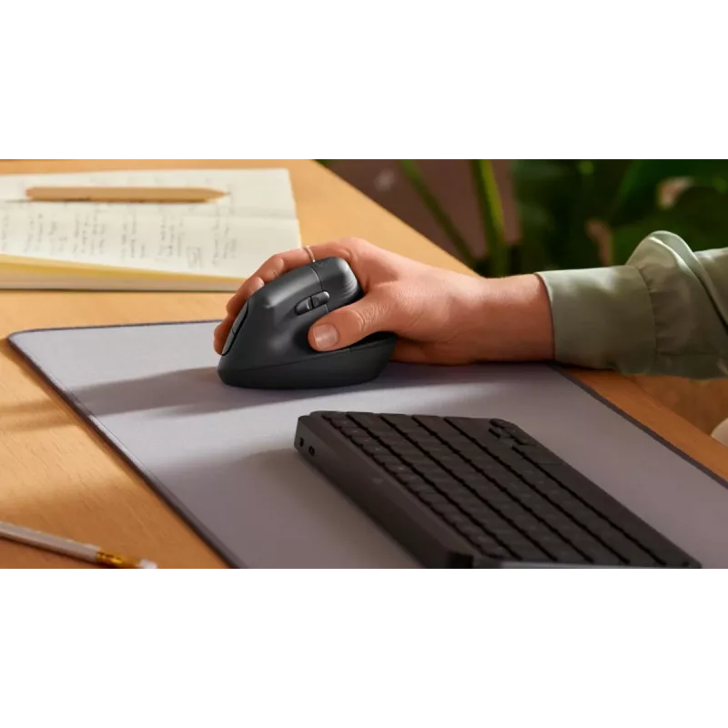 LOGITECH Lift verticale ergonomische muis - rechtshandig - draadloos - grafietzwart