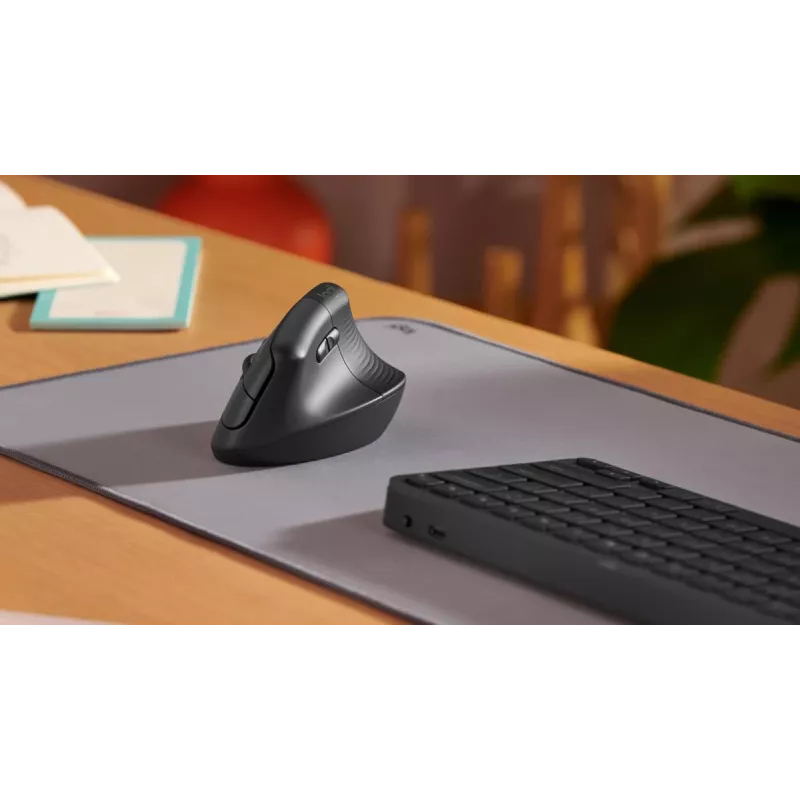 LOGITECH Lift verticale ergonomische muis - rechtshandig - draadloos - grafietzwart