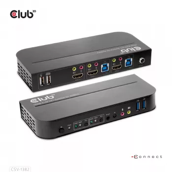 KVM-switch CLUB3D CSV-1382 dual HDMI 4K 60Hz USB