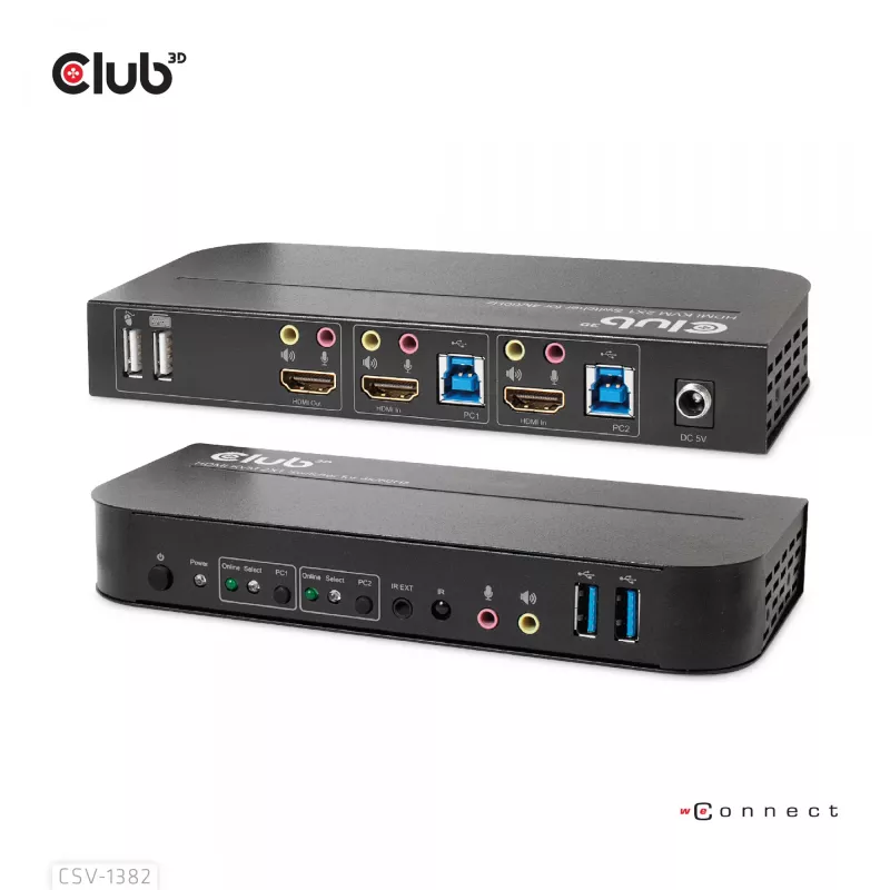 KVM-switch CLUB3D CSV-1382 dual HDMI 4K 60Hz USB