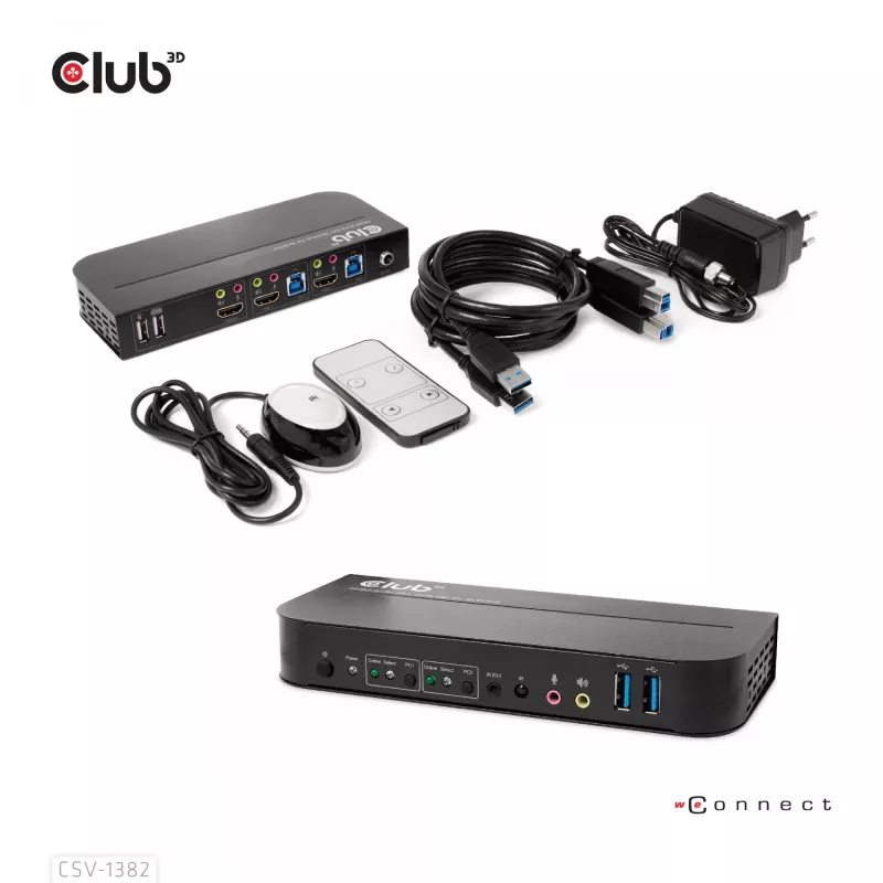 KVM-switch CLUB3D CSV-1382 dual HDMI 4K 60Hz USB