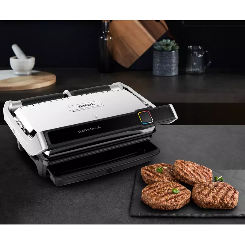 Contactgrill Tefal OptiGrill Elite XL GC760D roestvrij staal 2200W