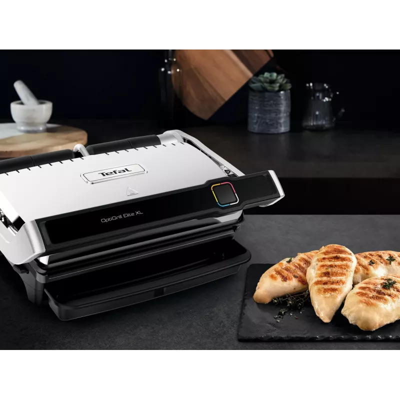 Contactgrill Tefal OptiGrill Elite XL GC760D roestvrij staal 2200W