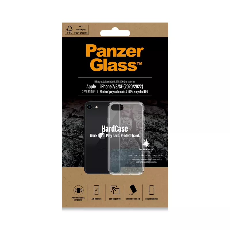 PanzerGlass ® HardCase iPhone SE (2020/2022) | 7 | 8, cover, Apple, Apple - iPhone SE 2022, Apple - iPhone SE 2020, transparant