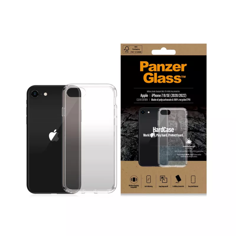 PanzerGlass ® HardCase iPhone SE (2020/2022) | 7 | 8, cover, Apple, Apple - iPhone SE 2022, Apple - iPhone SE 2020, transparant