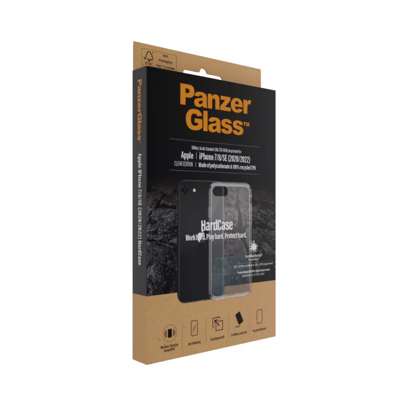 PanzerGlass ® HardCase iPhone SE (2020/2022) | 7 | 8, cover, Apple, Apple - iPhone SE 2022, Apple - iPhone SE 2020, transparant