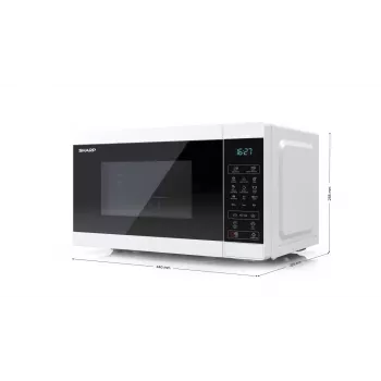 Sharp YC-MG02E-W magnetron blauw, wit tafelmodel 20 L 800 W