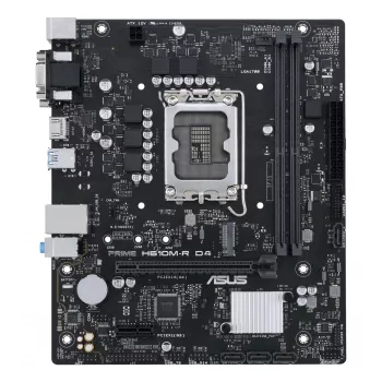 Moederbord ASUS PRIME H610M-R D4 — Intel H610, LGA 1700, Micro ATX, DDR4, 2 DIMM (tot 64 GB), M.2 & SATA III, USB Type-A