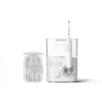 Monddouche Philips Power Flosser 7000 HX3911/40, batterijgevoed, wit, universele AC-oplader