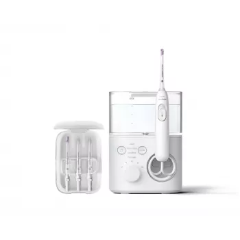 Monddouche Philips Power Flosser 7000 HX3911/40, batterijgevoed, wit, universele AC-oplader