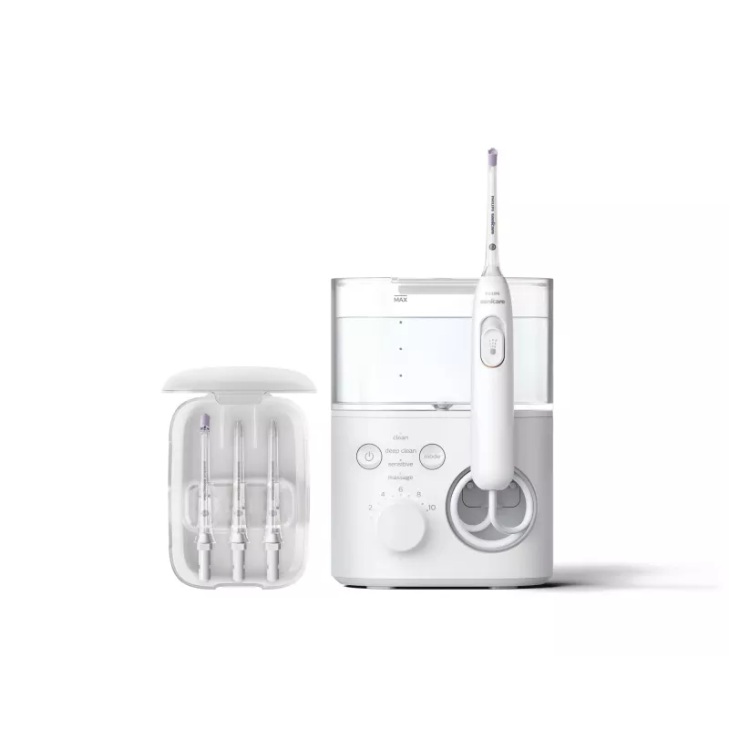 Monddouche Philips Power Flosser 7000 HX3911/40, batterijgevoed, wit, universele AC-oplader