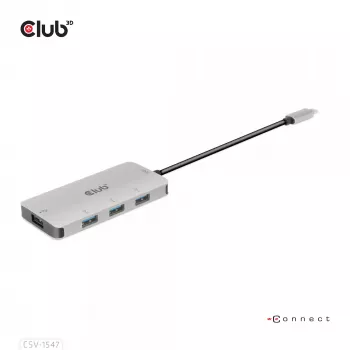 CLUB3D 4-poorts USB-A hub voor USB-C – 10 Gbps snelle overdracht