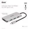 CLUB3D 4-poorts USB-A hub voor USB-C – 10 Gbps snelle overdracht