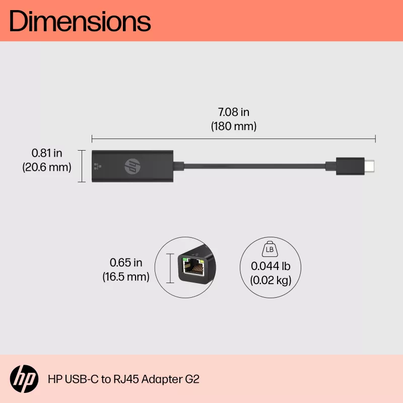 Adapter RJ-45 HP USB-C naar RJ45 Adapter G2
