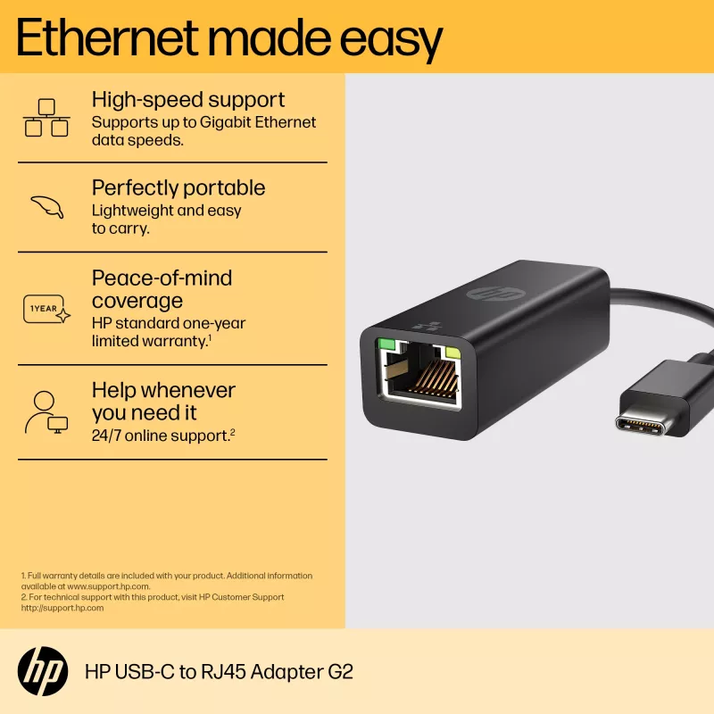 Adapter RJ-45 HP USB-C naar RJ45 Adapter G2